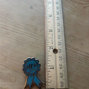 Blue and Silver Meh Ribbon Pin